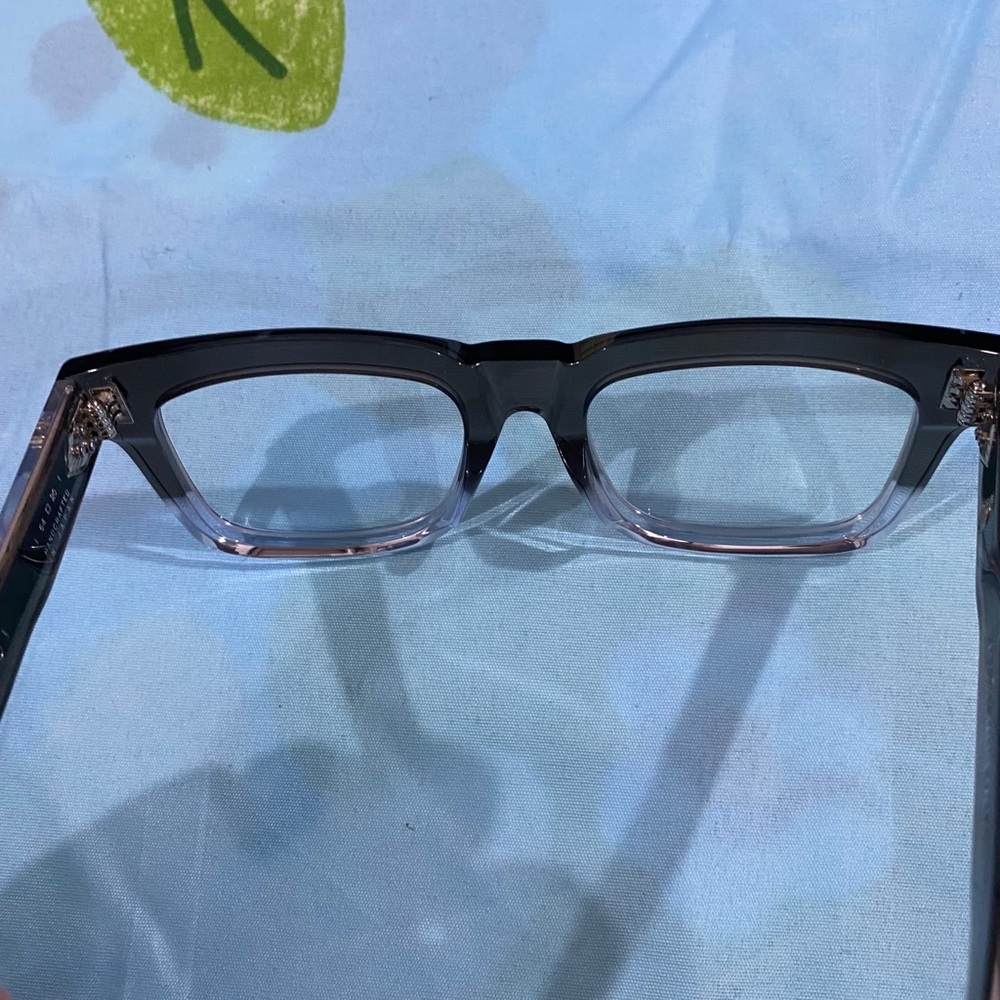 Jacques Marie Mage Two-Tone Clear to Black Square Glasses - Picture 6 of 9